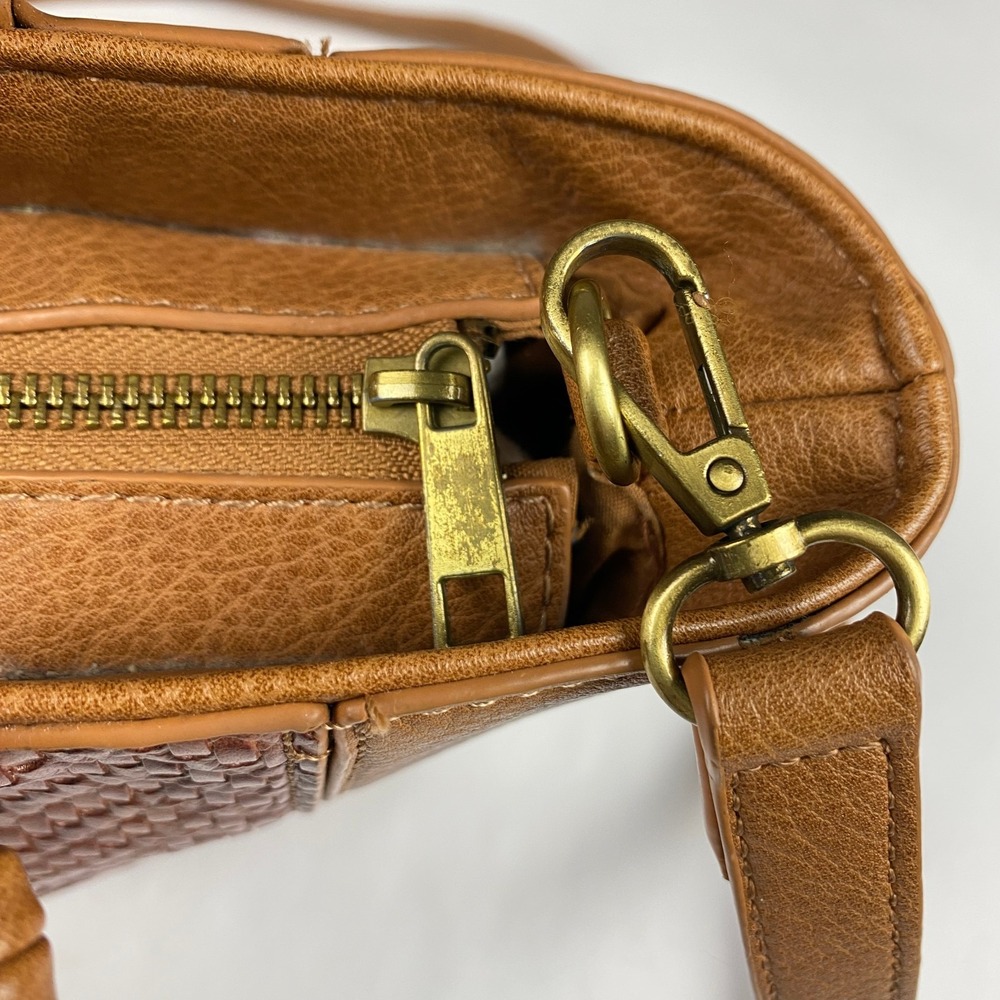 Anthropologie Tobacco Mini Crossbody Purse Brown Textured - Picture 11 of 16